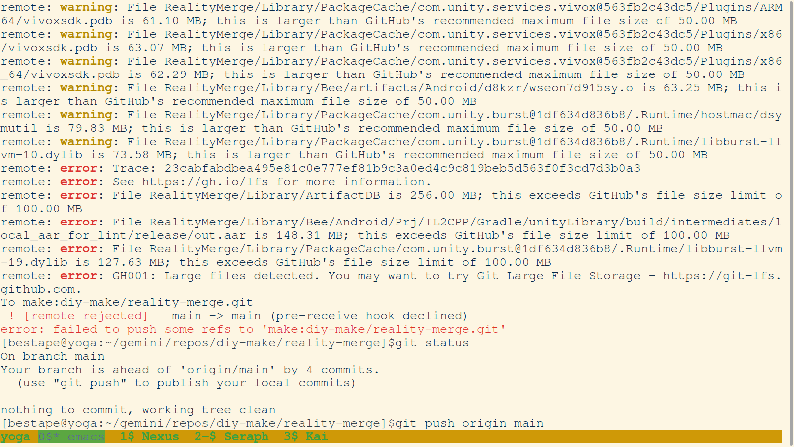 Git LFS Push Rejected